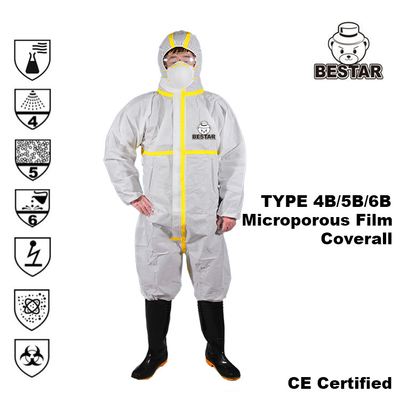 OEM Type 456 Disposable Body Suit 3xl Disposable Coveralls untuk Painting Spray