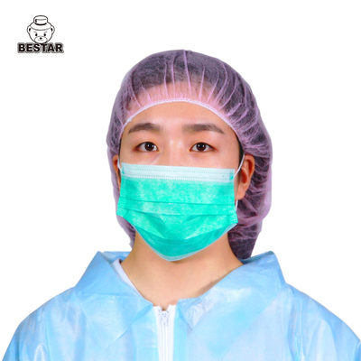 EN14683 Hitam 3 Lapisan Masker Wajah Sekali Pakai Untuk Rumah Sakit 16.5x9.5