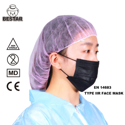 Isolasi Masker Wajah Sekali Pakai Nonwoven 3 Ply Untuk Rumah Sakit 17.5x9