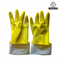 ODM Sarung Tangan Lateks Rumah Tangga Kuning Flock Lined Rubber Glove Untuk Dapur